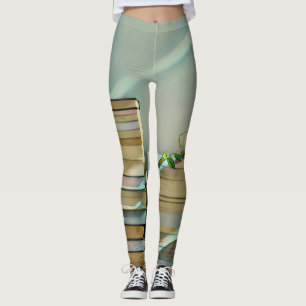 Legging Trabalho de arte de amante de biblioteca