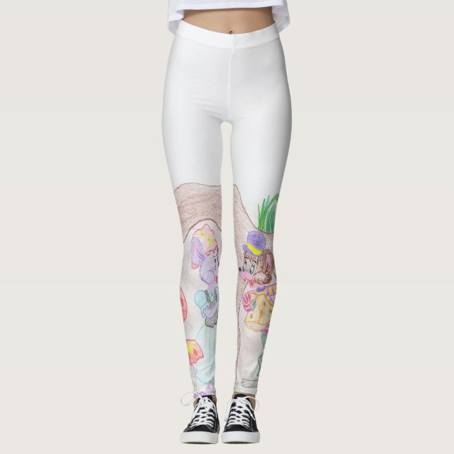 Legging Trabalho de arte de Crianças Personalizadas, dois  (Frente)