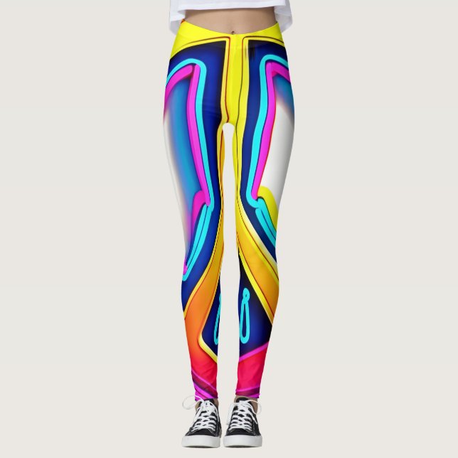 Legging Trabalho de arte de Paz Vibrante (Frente)