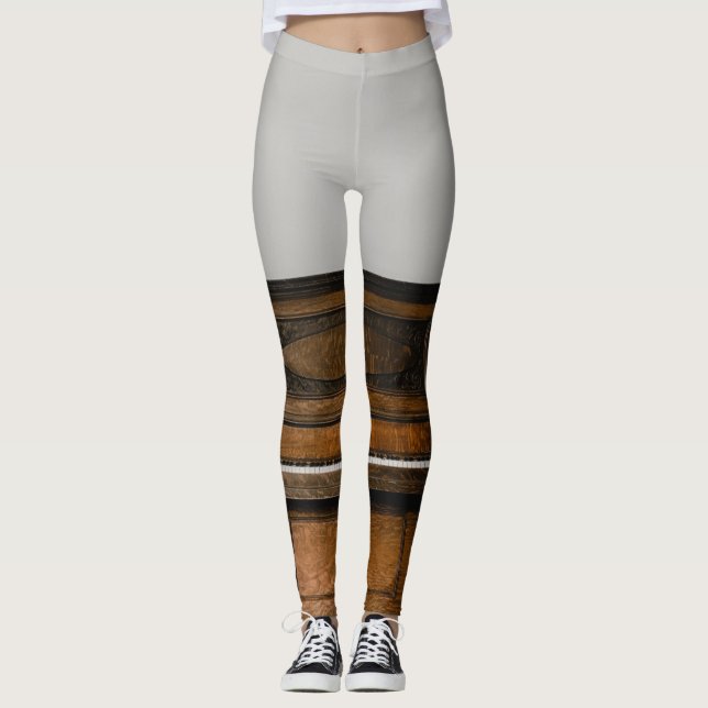 Legging Trabalho de arte de Piano bonito (Frente)