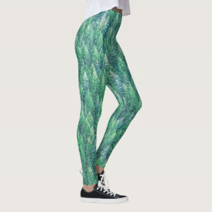 Legging Trabalho de arte de Pinheiros Verdes Elegantes Le