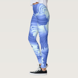 Legging Trabalho de Pintura Azul e Branco Incorreto