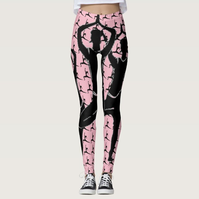 Legging Trabalho Rosa Ioga Silhout (Frente)