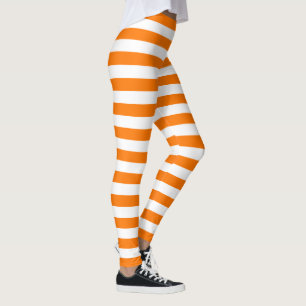 Legging Traço Branco Laranja Halloween, Roupa de Bruxa