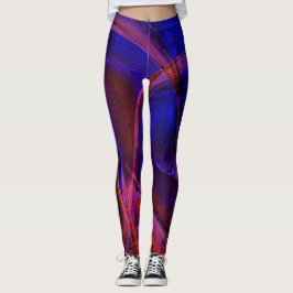 Legging Traços curvos sobre o estonteante crosta vermelha