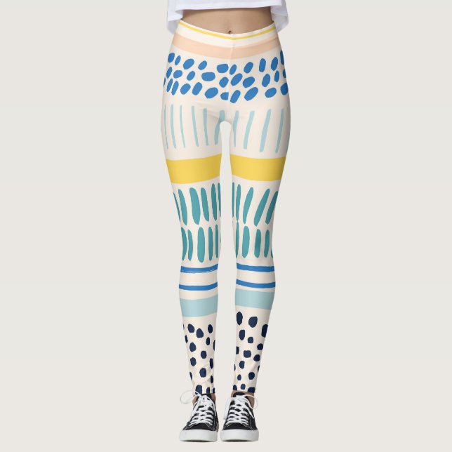 Legging Traços de pincel: Abstrato diversão perfeita (Frente)