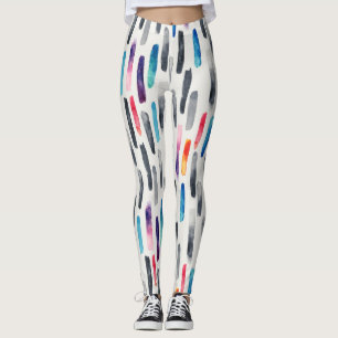 Legging Traços de pincel de aquarela, padrão sem costura c