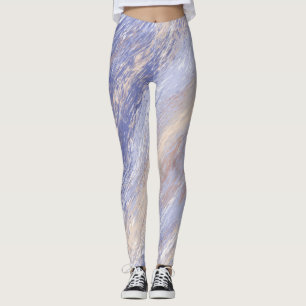 Legging Traços de Tinta Abstrato Azul e bege Mensal