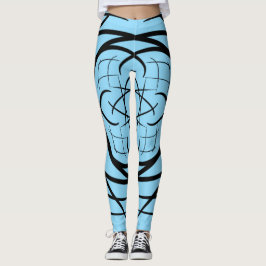 Legging Traços no fundo, fundo azul claro