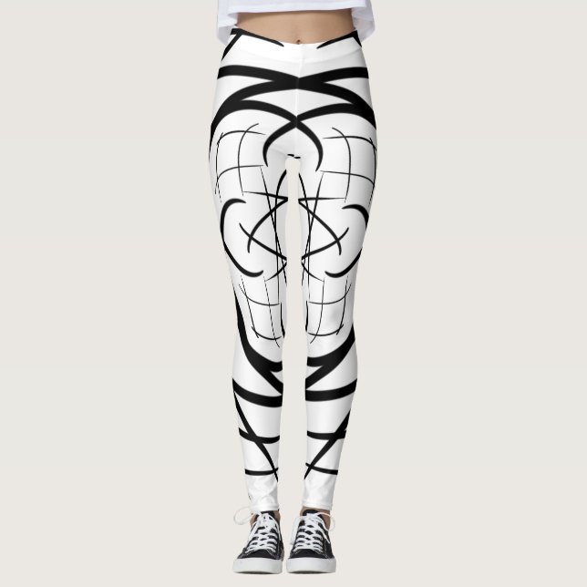 Legging Traços no fundo, fundo branco (Frente)