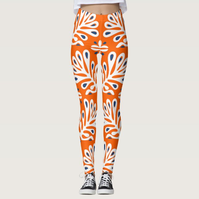 Legging Tradição escandinava: Mosaico Floral Étnico. (Frente)