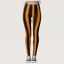 Legging Traje de Dia das Bruxas Preto Laranja