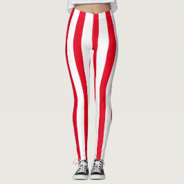 Legging Traje Vertical Vermelho e Branco do Halloween