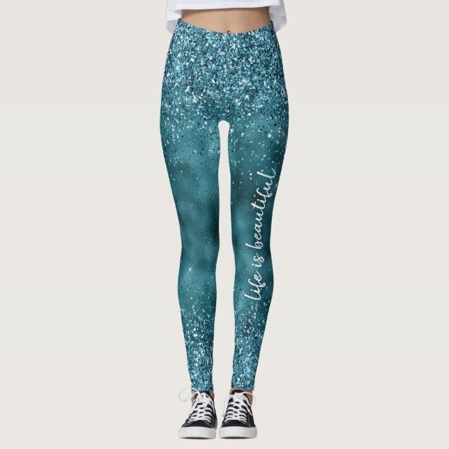 Legging Trecho personalizado de brilho brilhante Glitz Gli (Frente)