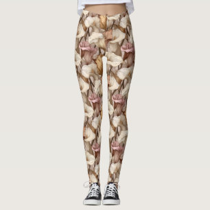 Legging Treino de Pêssego Lírios Calla Presentes Estéticos