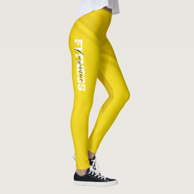 Legging Treino de Yoga no Ginásio Amarelo (Direita)
