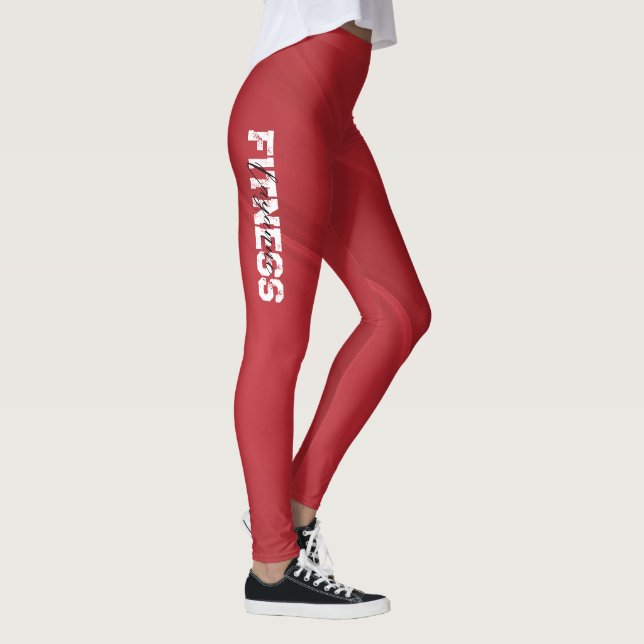 Legging Treino de Yoga no Ginásio Vermelho (Direita)