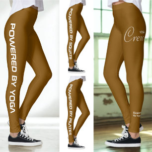 Legging Treino Personalizado de Pilates Yoga Marrom na Aca