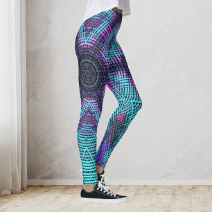 Legging Tremor de mandala azul rosa e púrpura