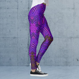 Legging Tremor de mandala rosa e roxo