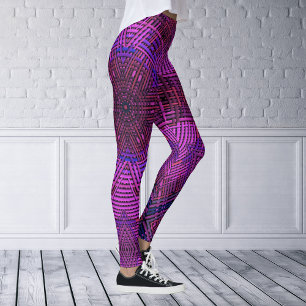 Legging Tremor de mandala rosa púrpura e azul