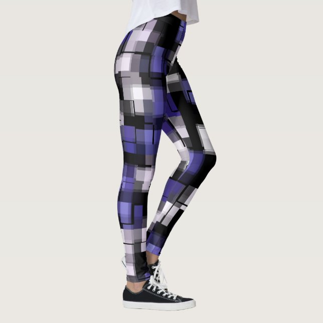 Legging Trendência Branca Preta Azul Roxo (Direita)