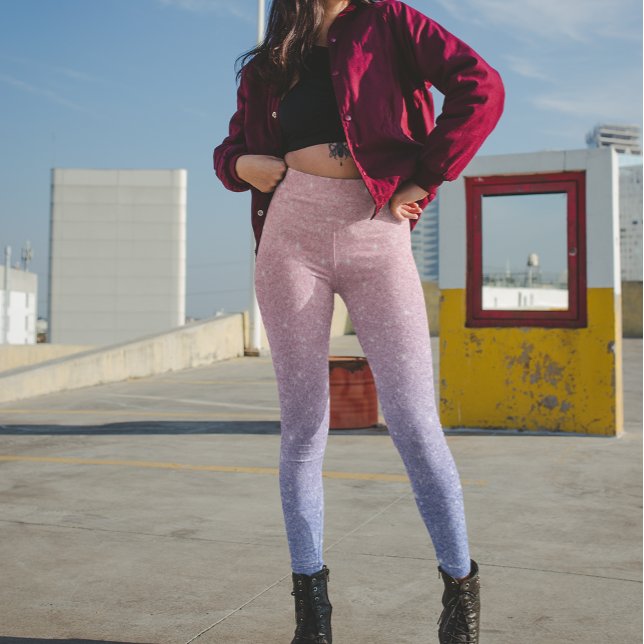 Legging Trendência de Ombre de Glitter Roxo rosa Dourado (Criador carregado)