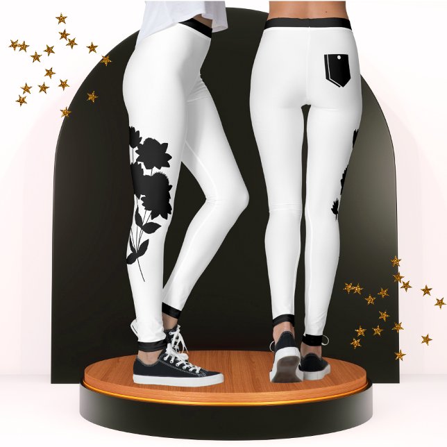 Legging Trendência Moderna Chic Preta e Branca (Criador carregado)