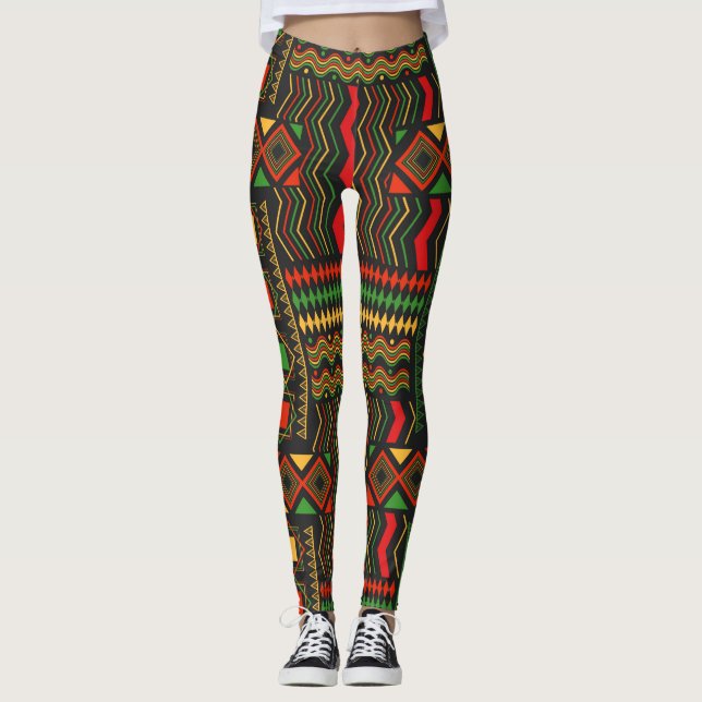 Legging Trendy African Tribal Geo Abstrato (Frente)