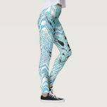 Legging Trendy Aqua Blue Black White Chevron ZigZag<br><div class="desc">Europeia: Trendy, elegante e chic zig zags padrão em camadas design Mulheres esportes Gym Yoga Leggings. ♥</div>