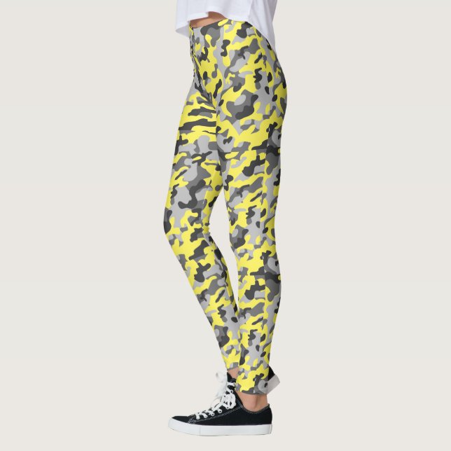 Legging Trendy Black, Cinza e Impressão Amarelo (Esquerda)