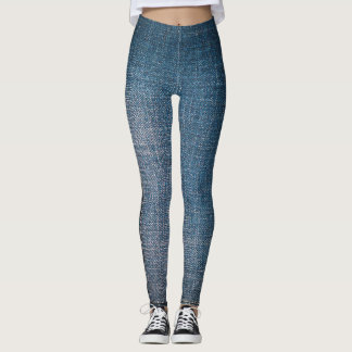 Legging Trendy Blue Jeans Pattern