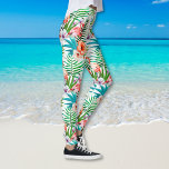 Legging Trendy Chic Tropical Rosa Flamingo Botânica Trendy<br><div class="desc">Pernas divertidas com design de flamingo cor-de-rosa tropical - perfeito para a academia,  aventura tropical ou passeando com amigos.</div>