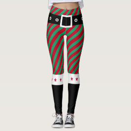 Legging Trendy Christmas Green Stripes Candy Candy Elf