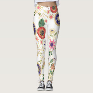 Legging Trendy Colorful Folk Floral Original Ouro