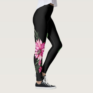 Legging Trendy & Comfortable Fashion Floral Córsega Negra
