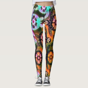 Legging Trendy Galaxy Nebula Hawaiian Sea Turtle Dance