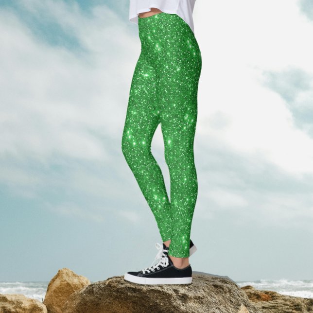 Legging Trendy Glam Irish Green Sparkle Shimmer Glitter (Criador carregado)