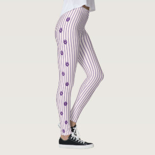 Legging Trendy Indigo Flowers com Blush e Stripes Violetas
