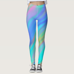Legging Trendy luxuoso azul roxo, azul, holográfico
