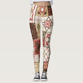 Legging Trendy Marsala - Padrão do Azulejo marroquino