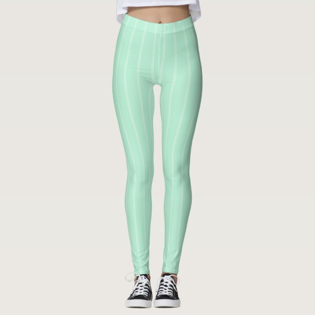 Legging Trendy Mint Green White Strike Modelo moderno (Frente)