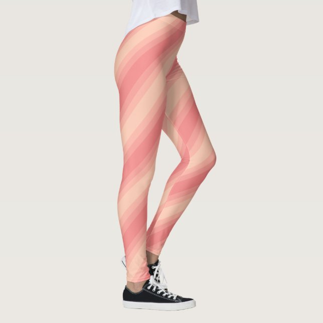 Legging Trendy Modelo Elegant Pastel Peach Stripes (Direita)