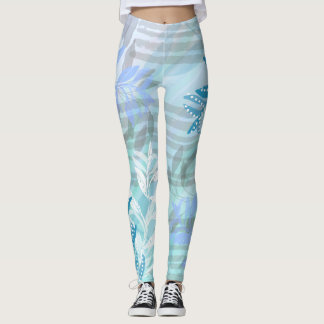 Legging Trendy Modern Abstrato Tropical Leaf Botanical