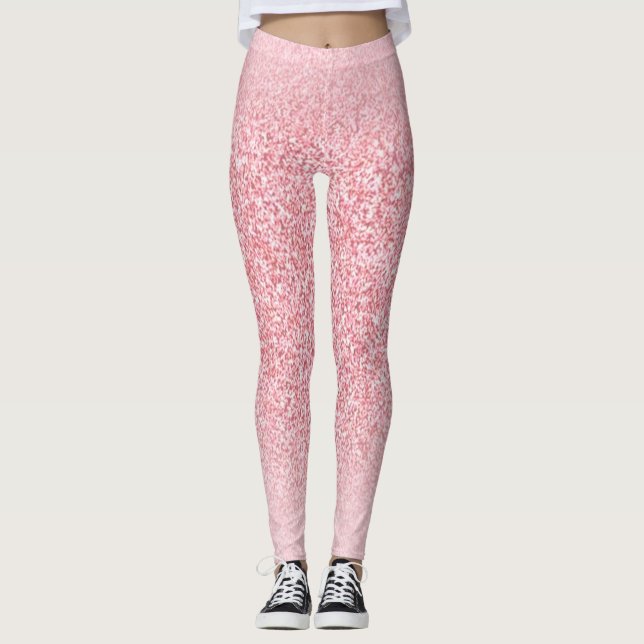 Legging Trendy Modern Elegant Rosa Dourada Modelo (Frente)