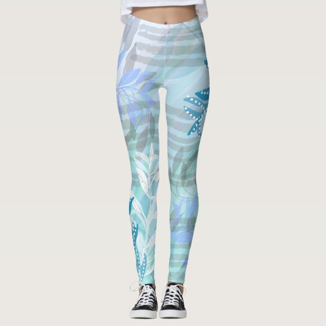 Legging Trendy moderno outono abstrato floral (Frente)