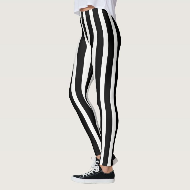 Legging Trendy White E Black Vertical Stripes (Esquerda)