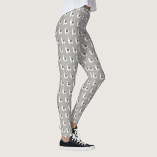 Legging Trendy White Llama Sketch