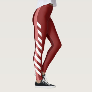 Legging Três caneleiras listradas dos vermelhos