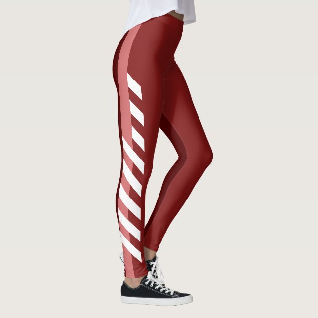 Legging Três caneleiras listradas dos vermelhos (Direita)